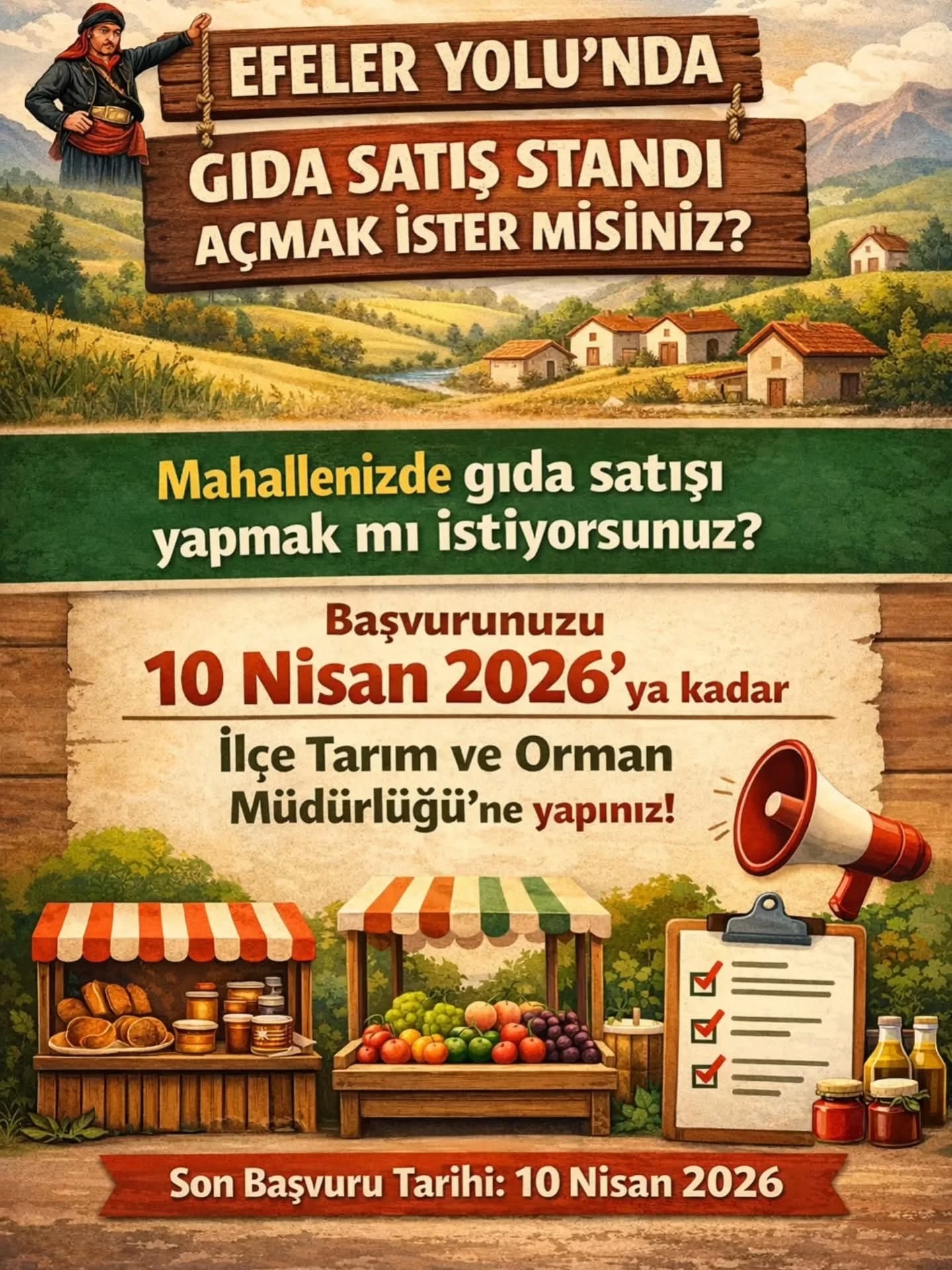 efeler-yolunda-gisa-satis-standi Efeler Yolu’nda Gıda Satış Standı Açmak İsteyen Vatandaşlara Duyuru