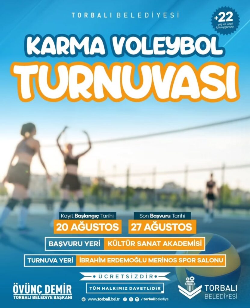 Torbalı’da +22 Yaş Üzeri Karma Voleybol Turnuvası Başlıyor