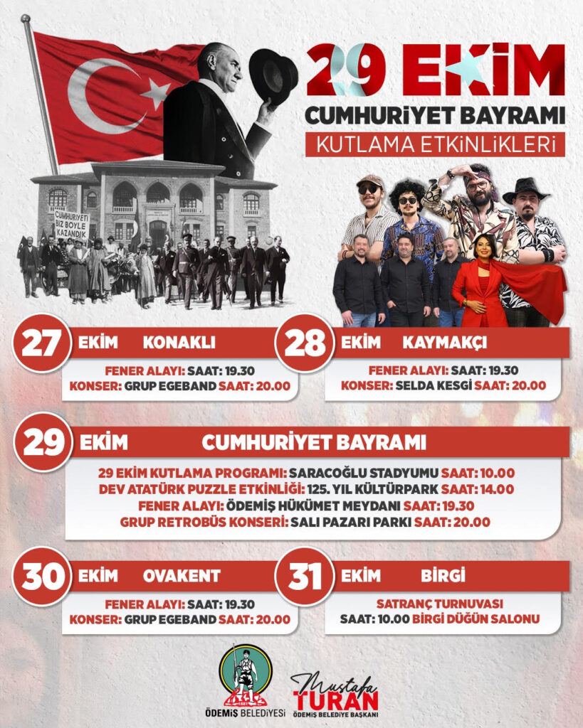 Ödemiş'te 103. Yıl Coşkusu Konserler ve Fener Alayıyla Kutlanacak